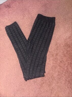 Charcoal Cable Knit Leggings